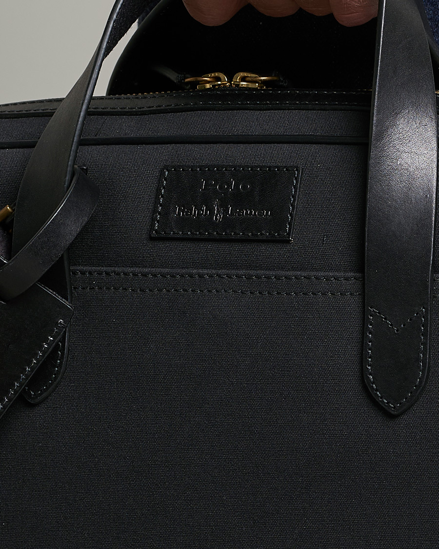 Hombres | Polo Ralph Lauren Canvas Briefcase Black | Polo Ralph Lauren | Canvas Briefcase Black
