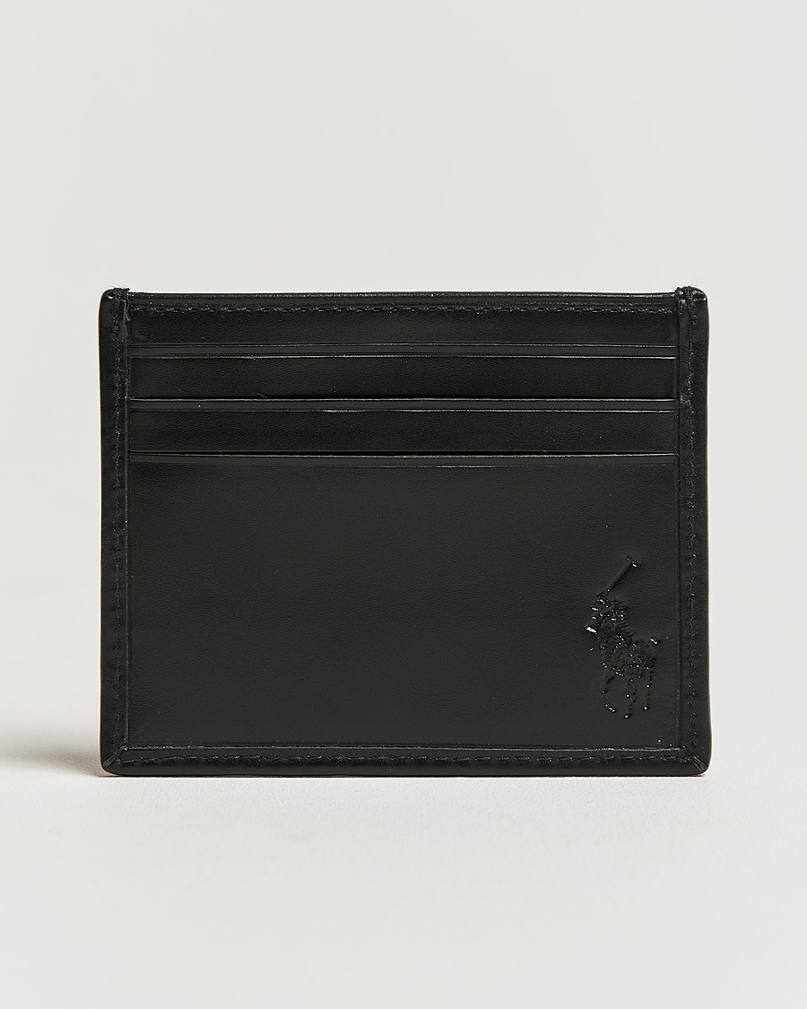 Hombres | Tarjeteros | Polo Ralph Lauren | All Over PP Leather Credit Card Holder Black/White