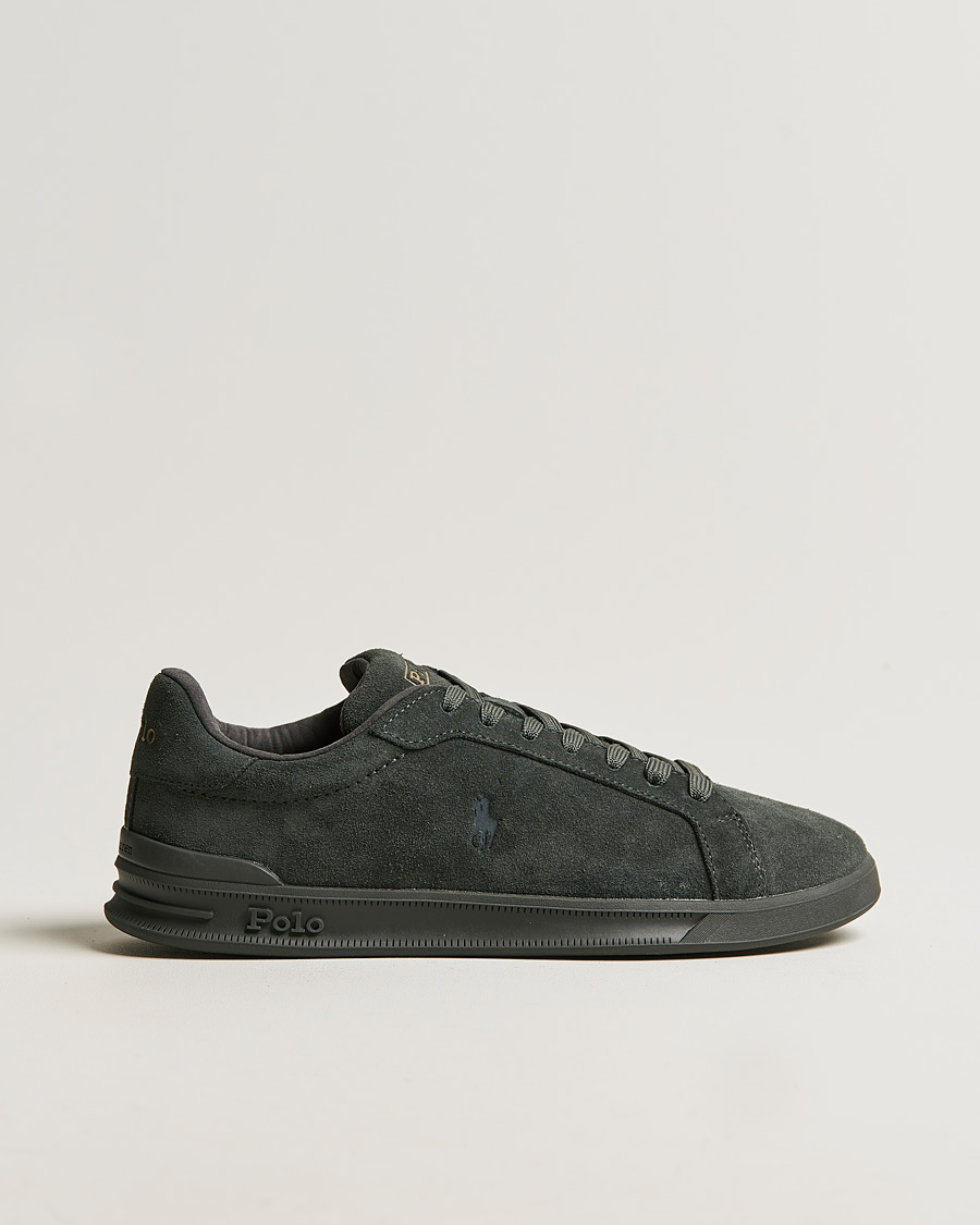 Hombres | Polo Ralph Lauren Heritage Court II Suede Sneaker Charcoal Grey | Polo Ralph Lauren | Heritage Court II Suede Sneaker Charcoal Grey