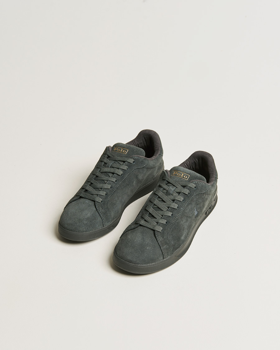 Hombres | Polo Ralph Lauren Heritage Court II Suede Sneaker Charcoal Grey | Polo Ralph Lauren | Heritage Court II Suede Sneaker Charcoal Grey