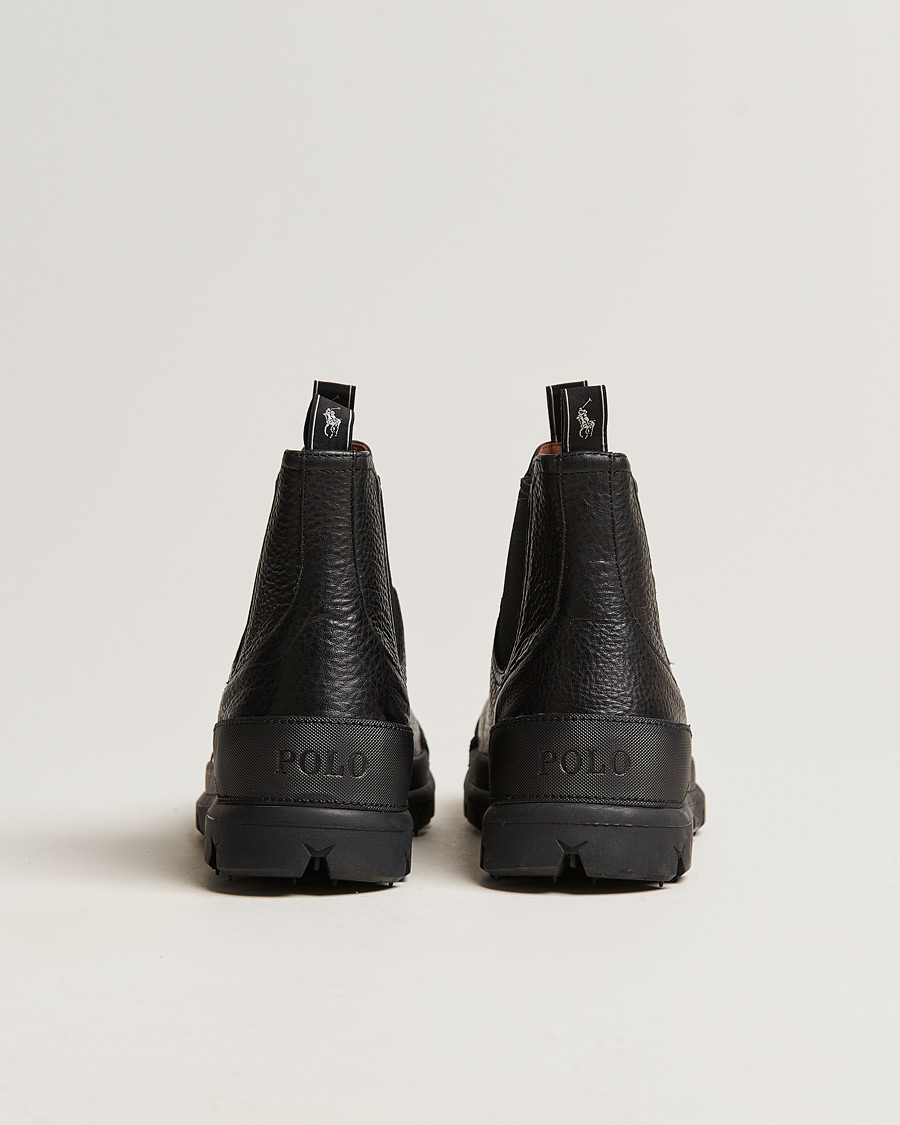 Hombres | Polo Ralph Lauren Oslo Oiled Leather Chelsea Boot Black | Polo Ralph Lauren | Oslo Oiled Leather Chelsea Boot Black