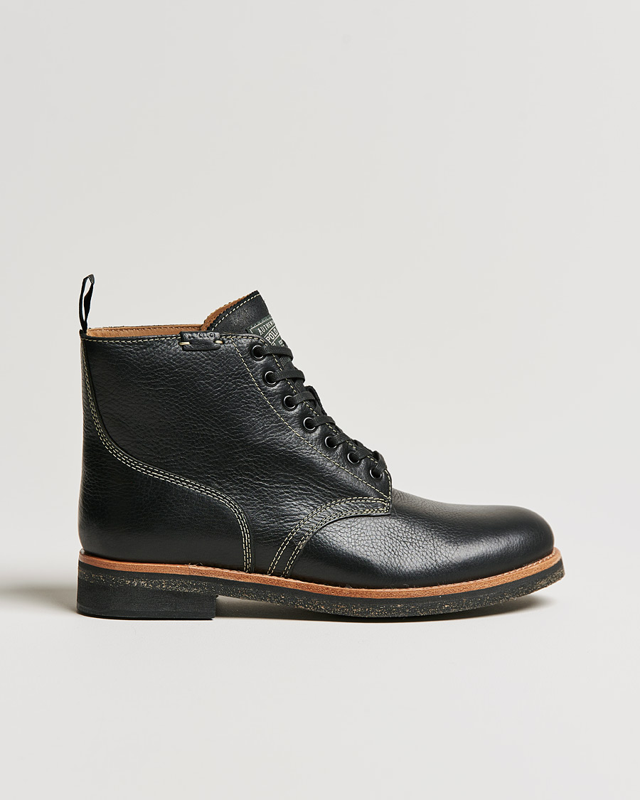 Hombres | Polo Ralph Lauren RL Oiled Leather Boot Black | Polo Ralph Lauren | RL Oiled Leather Boot Black