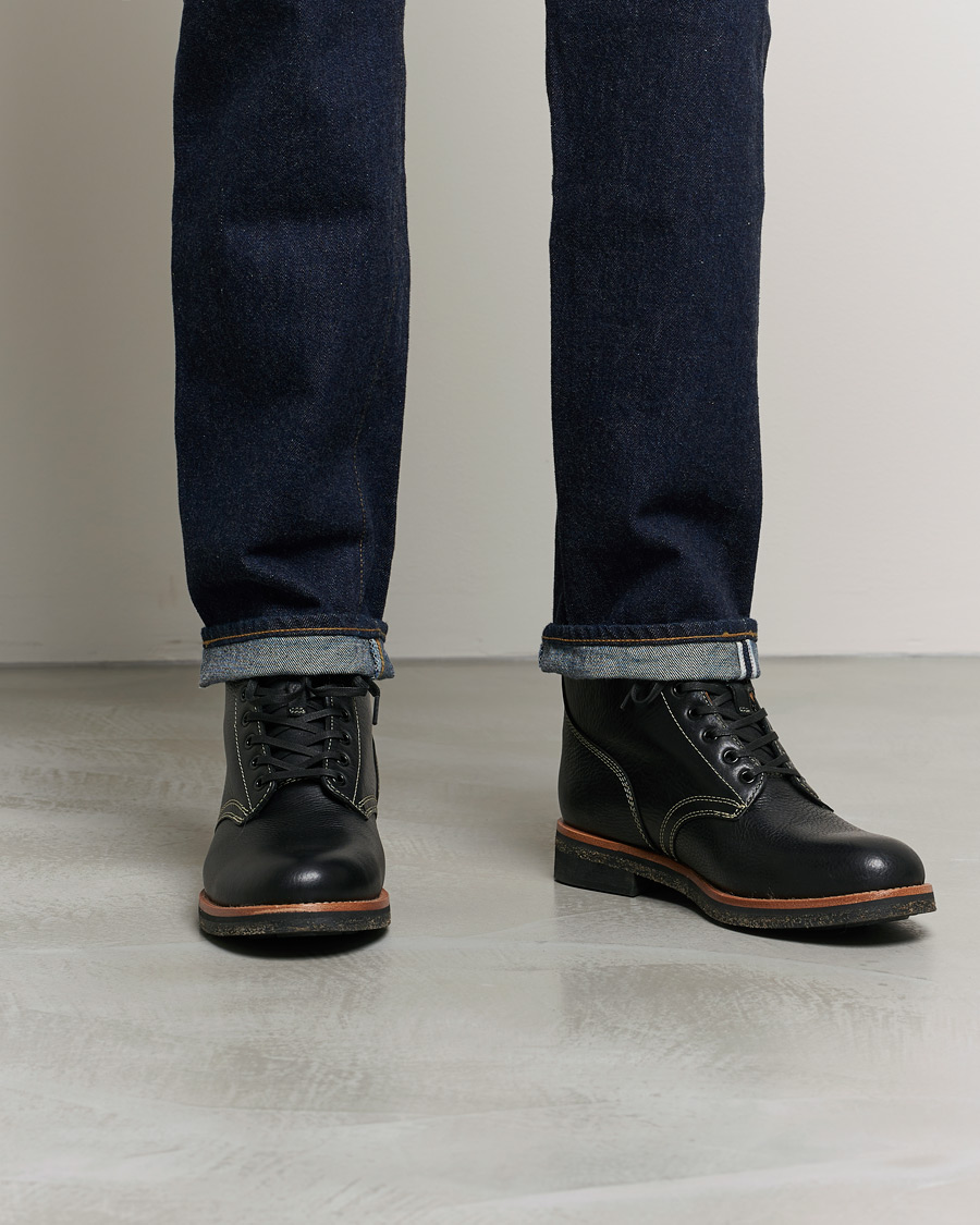Hombres | Polo Ralph Lauren RL Oiled Leather Boot Black | Polo Ralph Lauren | RL Oiled Leather Boot Black
