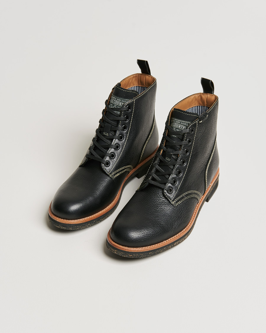 Hombres | Polo Ralph Lauren RL Oiled Leather Boot Black | Polo Ralph Lauren | RL Oiled Leather Boot Black