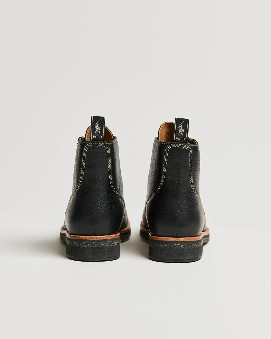 Hombres | Polo Ralph Lauren RL Oiled Leather Boot Black | Polo Ralph Lauren | RL Oiled Leather Boot Black