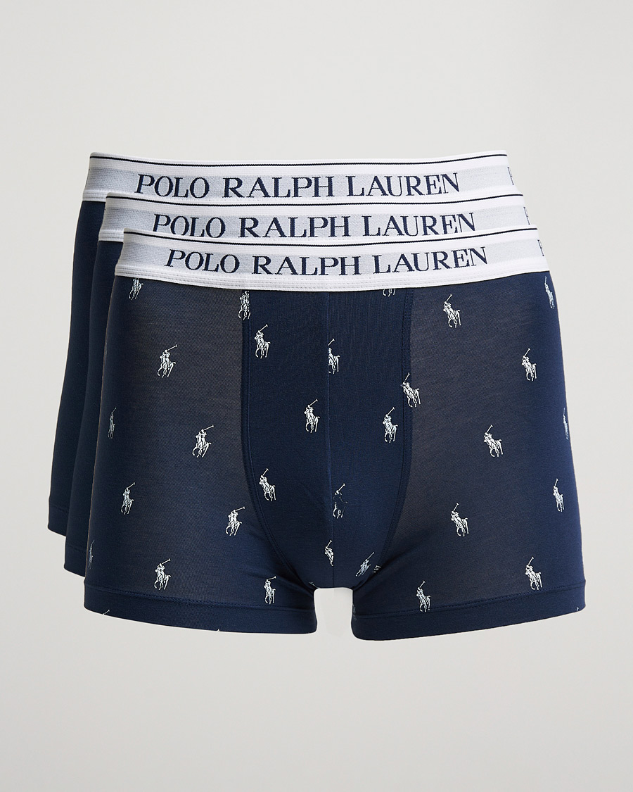 Hombres | Ropa interior y calcetines | Polo Ralph Lauren | 3-Pack Trunk Navy/Navy Pony/Navy