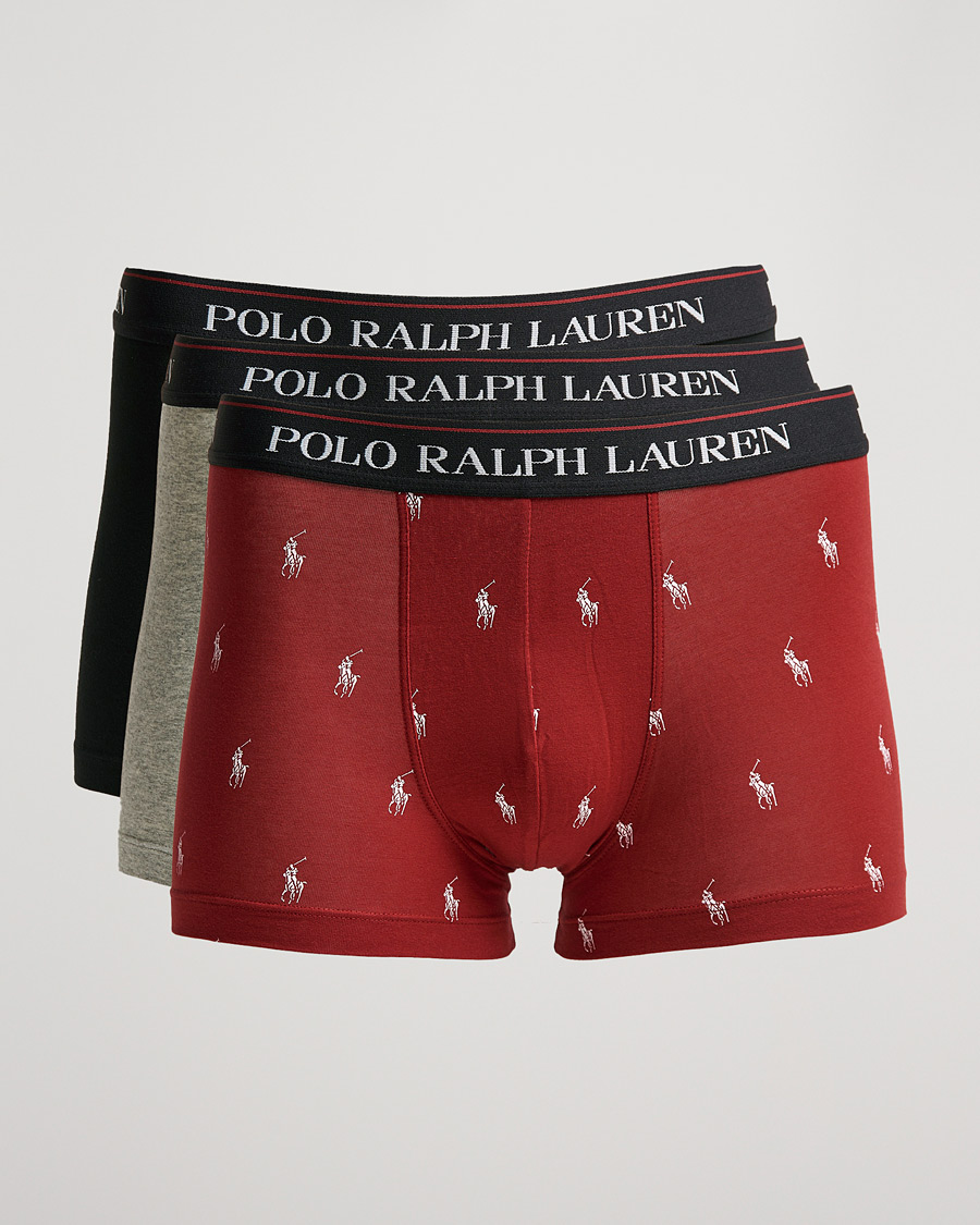 Hombres | Ropa interior y calcetines | Polo Ralph Lauren | 3-Pack Trunk Grey/Red Pony/Black
