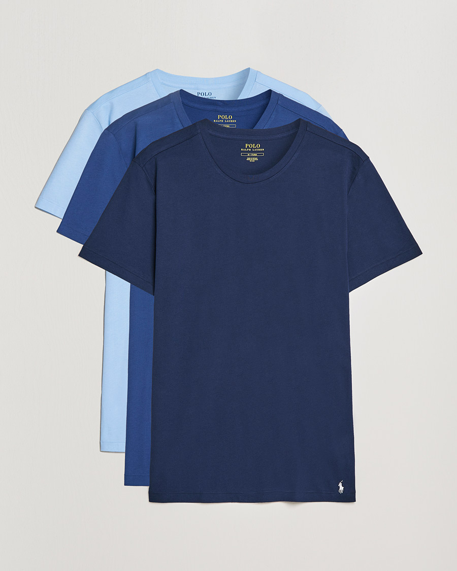Hombres | Camisetas | Polo Ralph Lauren | 3-Pack Crew Neck T-Shirt Navy/Light Navy/Elite Blue