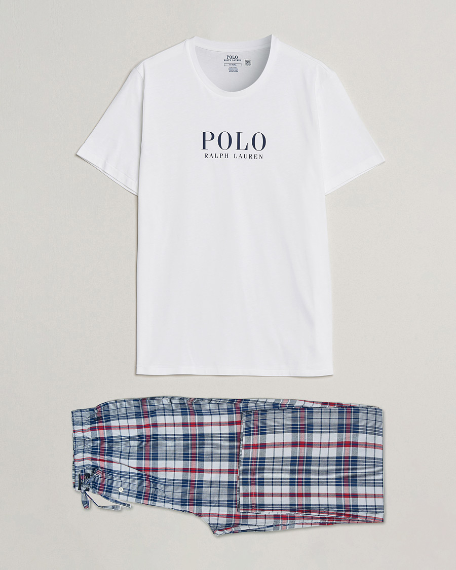 Hombres | Pijamas y batas | Polo Ralph Lauren | Cotton Checked Pyjama Set White/Red