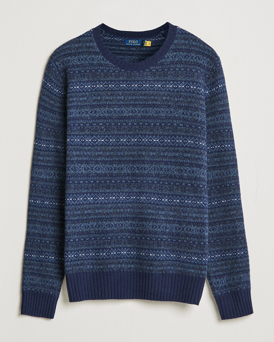 Hombres | Jerséis y prendas de punto | Polo Ralph Lauren | Wool/Cashmere Fairisle Knitted Sweater Navy