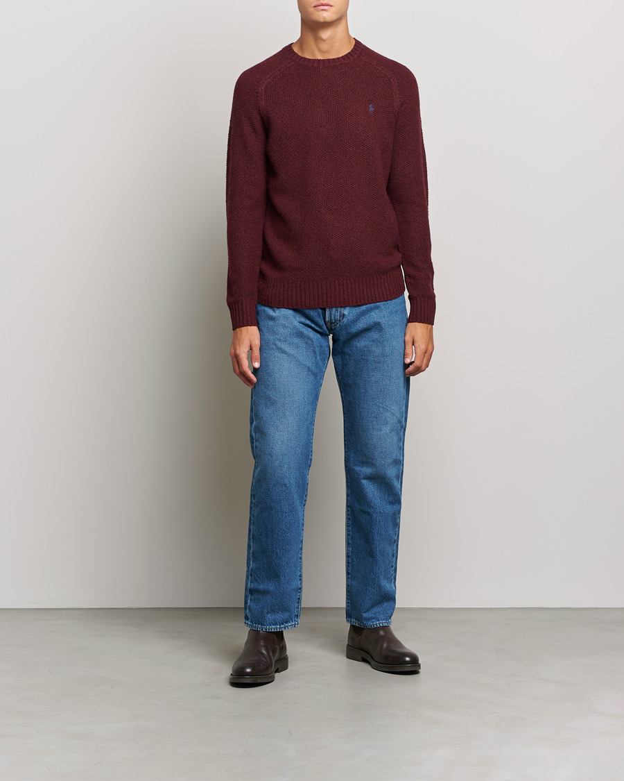 Hombres | Jerséis y prendas de punto | Polo Ralph Lauren | Wool Donegal Knitted Sweater Burgundy