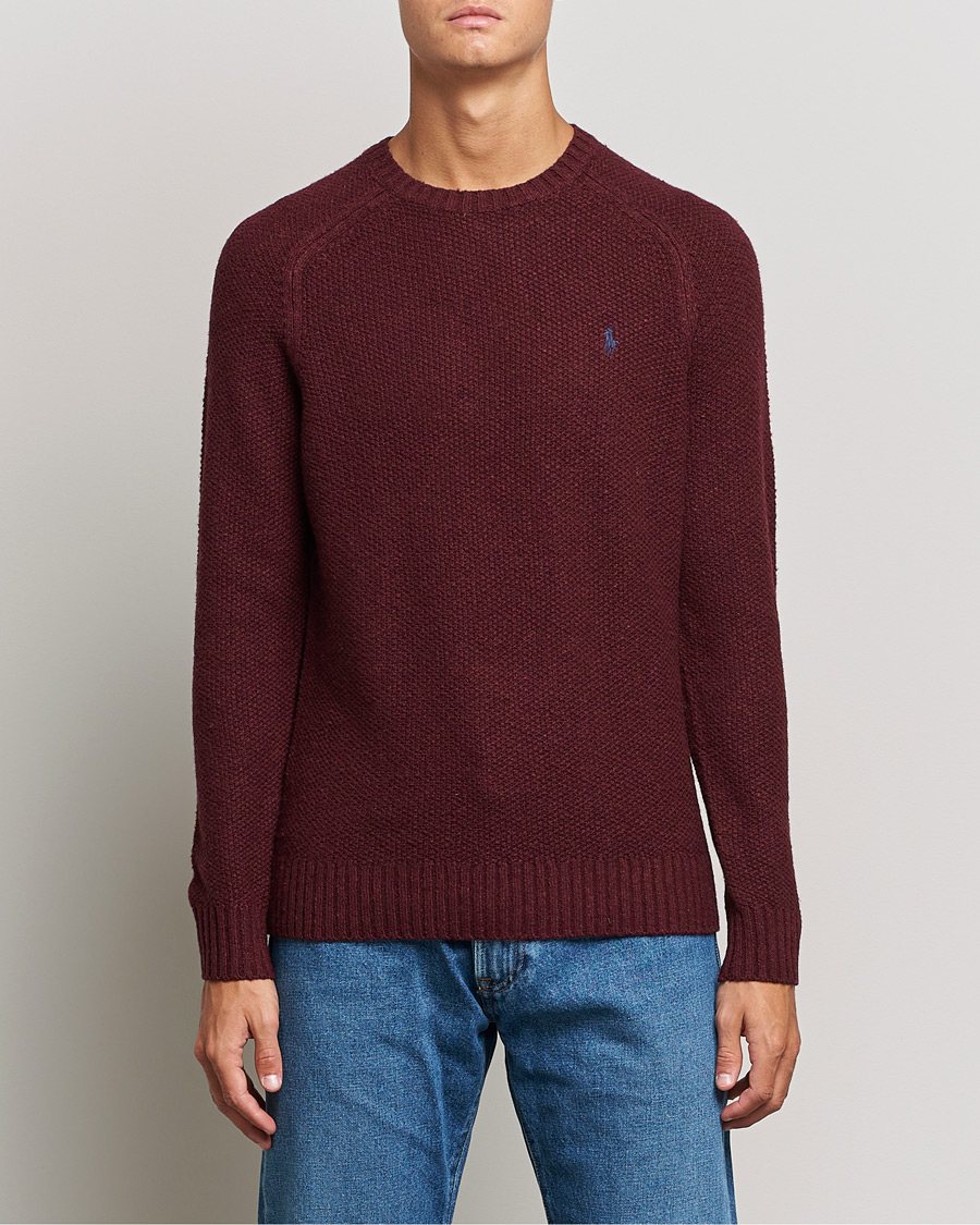 Hombres | Jerséis y prendas de punto | Polo Ralph Lauren | Wool Donegal Knitted Sweater Burgundy