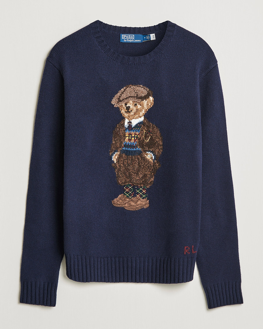 Hombres | Jerséis y prendas de punto | Polo Ralph Lauren | Wool Heritage Bear Knitted Sweater Navy