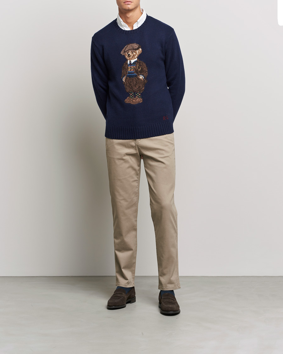 Hombres | Jerséis y prendas de punto | Polo Ralph Lauren | Wool Heritage Bear Knitted Sweater Navy
