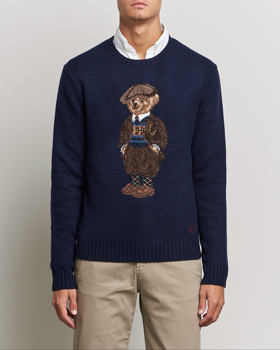 Hombres | Jerséis y prendas de punto | Polo Ralph Lauren | Wool Heritage Bear Knitted Sweater Navy
