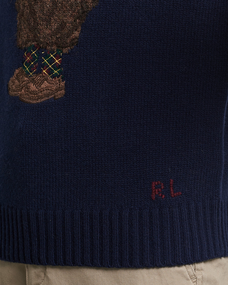 Hombres | Jerséis y prendas de punto | Polo Ralph Lauren | Wool Heritage Bear Knitted Sweater Navy