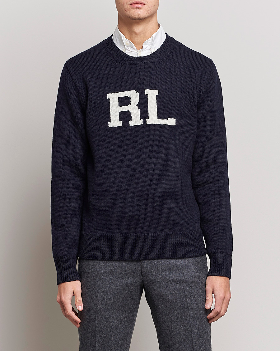 Hombres | Jerséis y prendas de punto | Polo Ralph Lauren | Wool Logo Knitted Sweater Hunter Navy