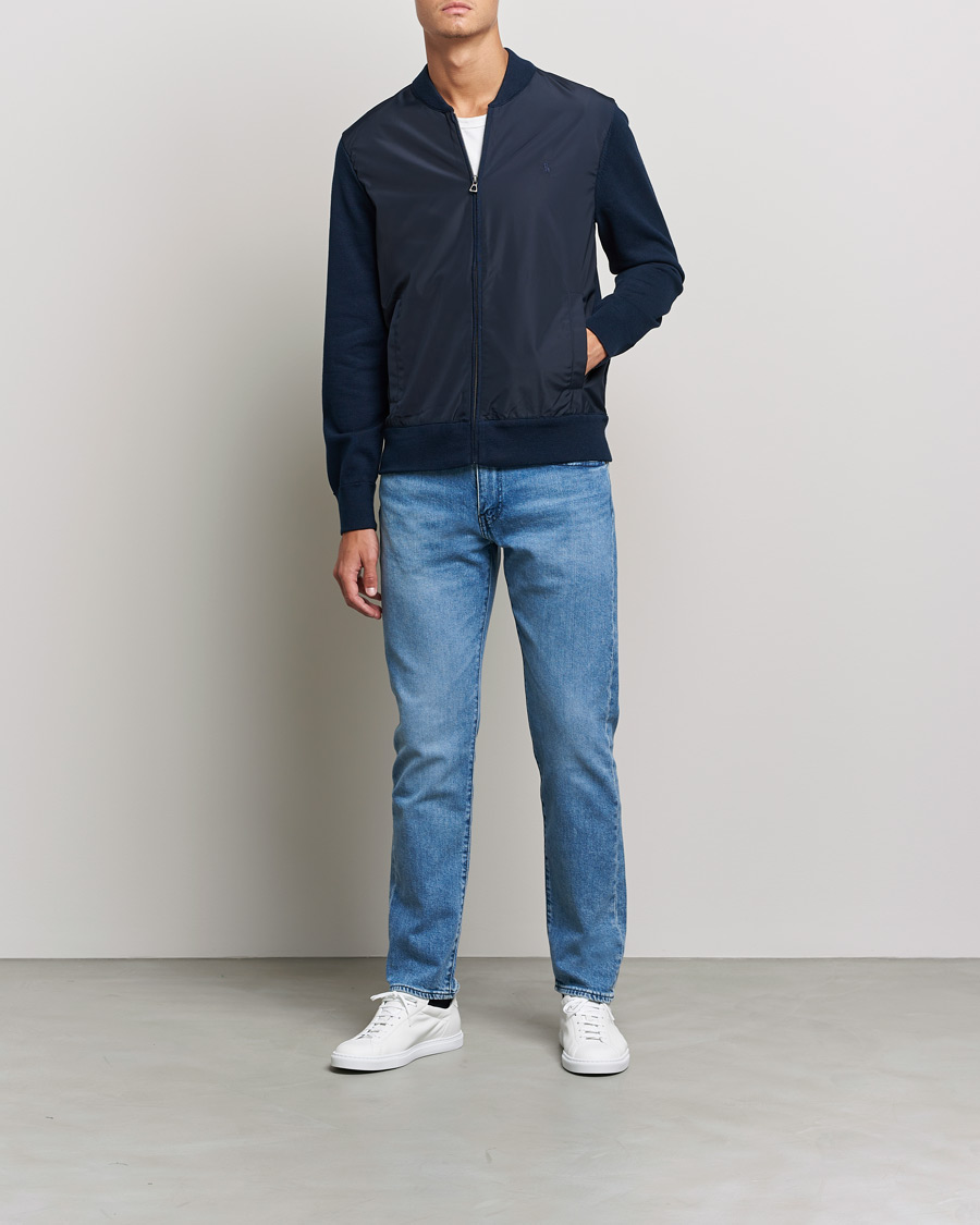 Hombres | Jerséis y prendas de punto | Polo Ralph Lauren | Cotton Hybrid Full-Zip Sweater Piper Navy