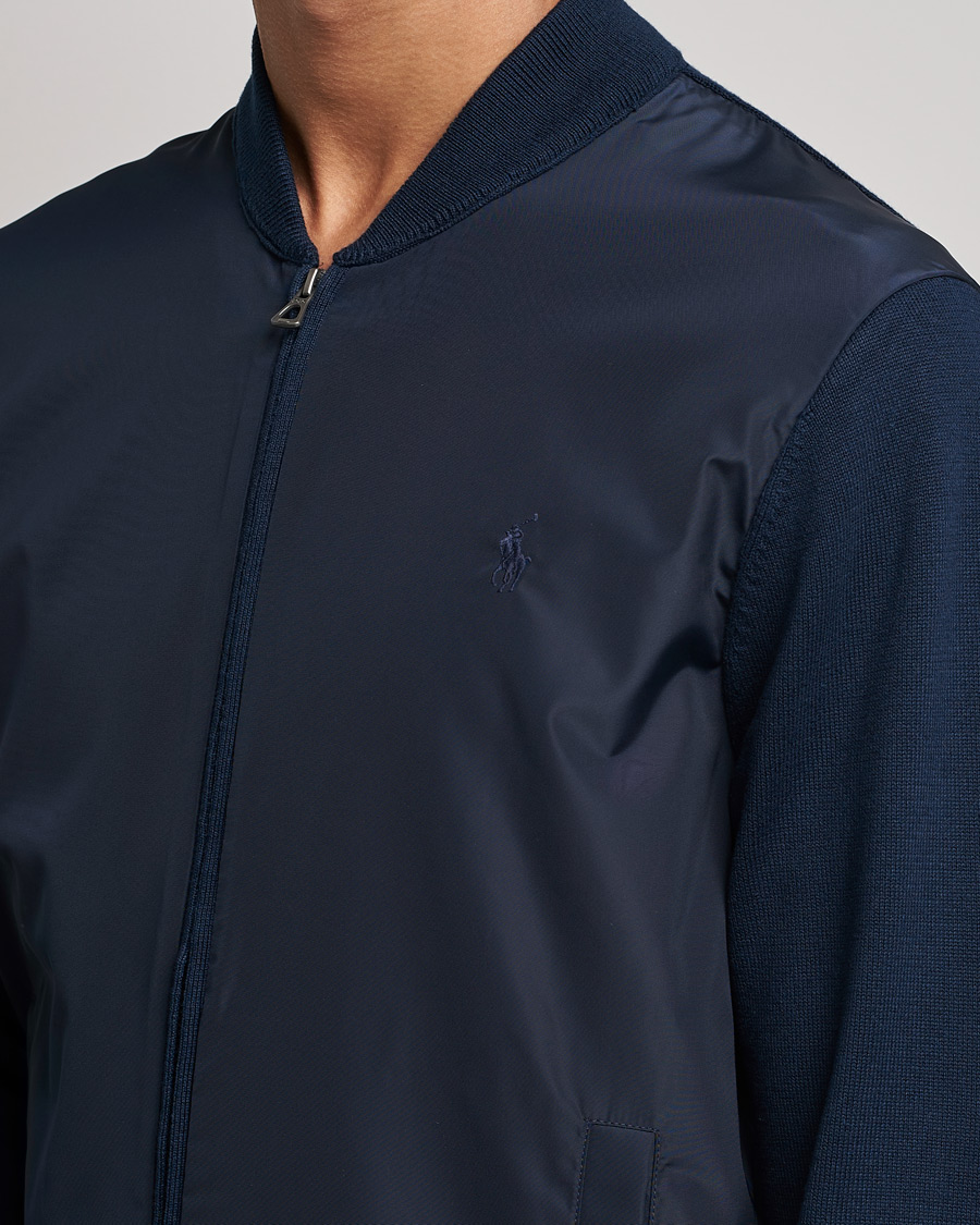 Hombres | Jerséis y prendas de punto | Polo Ralph Lauren | Cotton Hybrid Full-Zip Sweater Piper Navy