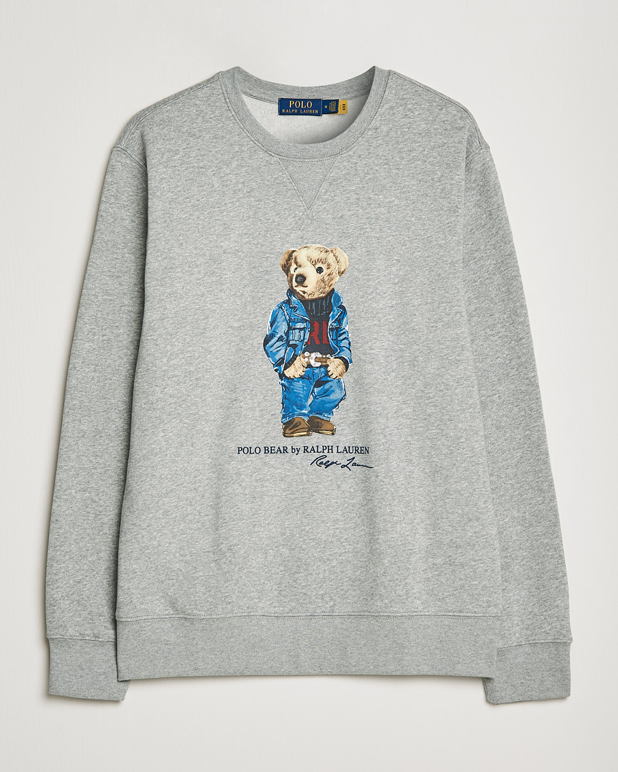 Hombres | Jerséis y prendas de punto | Polo Ralph Lauren | Printed Denim Bear Sweatshirt Andover Heather