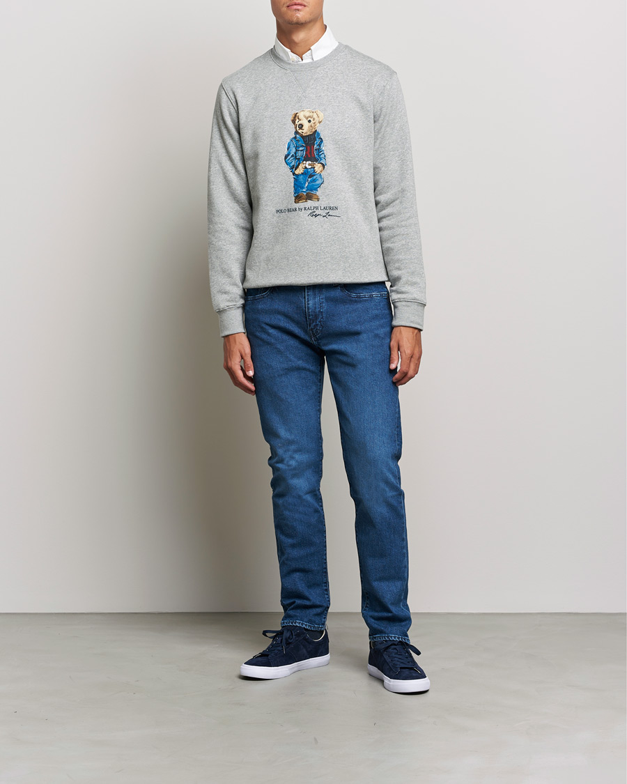 Hombres | Jerséis y prendas de punto | Polo Ralph Lauren | Printed Denim Bear Sweatshirt Andover Heather