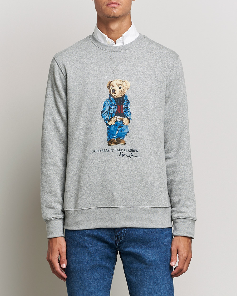 Hombres | Jerséis y prendas de punto | Polo Ralph Lauren | Printed Denim Bear Sweatshirt Andover Heather