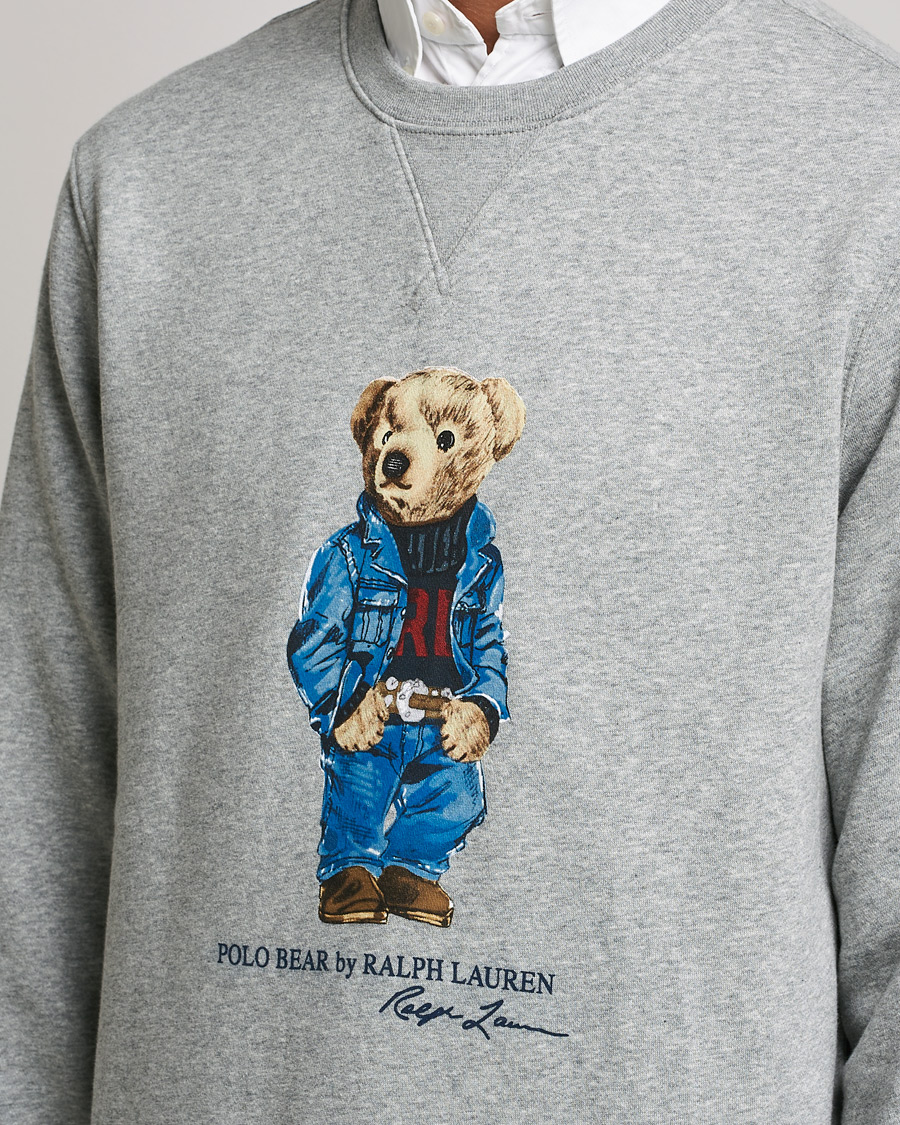 Hombres | Jerséis y prendas de punto | Polo Ralph Lauren | Printed Denim Bear Sweatshirt Andover Heather