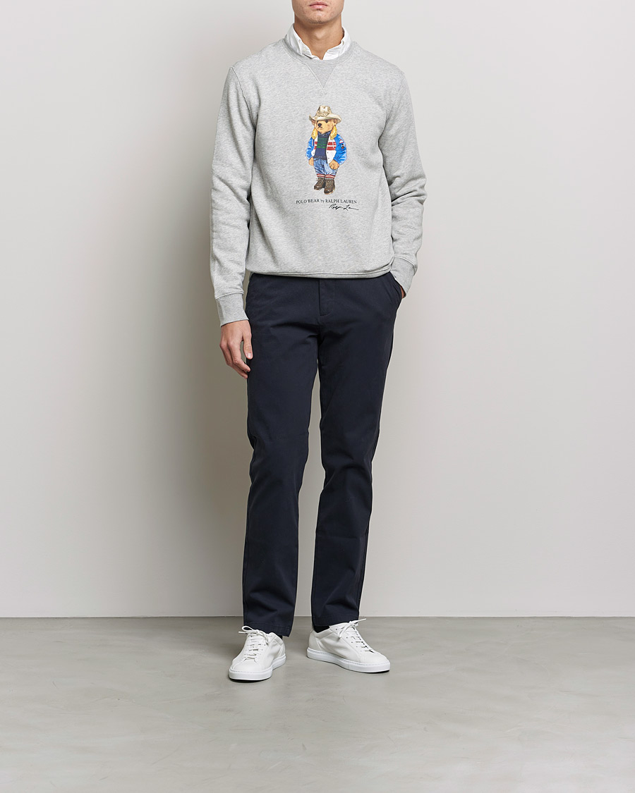 Hombres | Jerséis y prendas de punto | Polo Ralph Lauren | Printed Denim Bear Sweatshirt Andover Heather