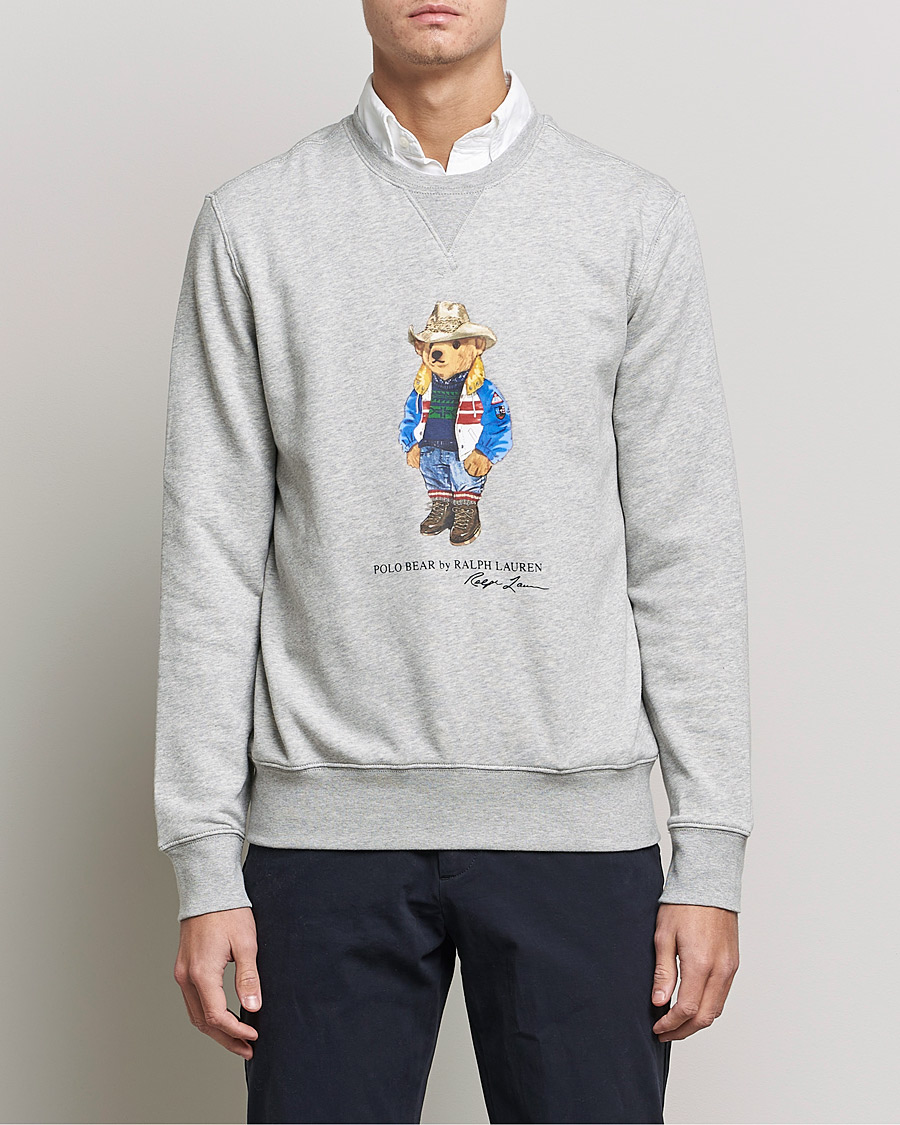 Hombres | Jerséis y prendas de punto | Polo Ralph Lauren | Printed Denim Bear Sweatshirt Andover Heather