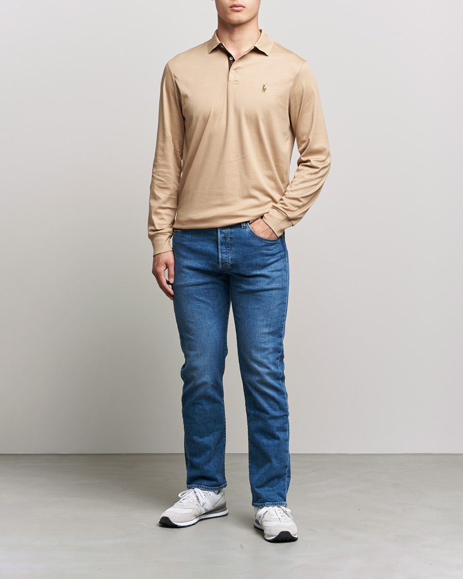 Hombres | Jerséis y prendas de punto | Polo Ralph Lauren | Luxury Pima Cotton Long Sleeve Polo Vintage Khaki