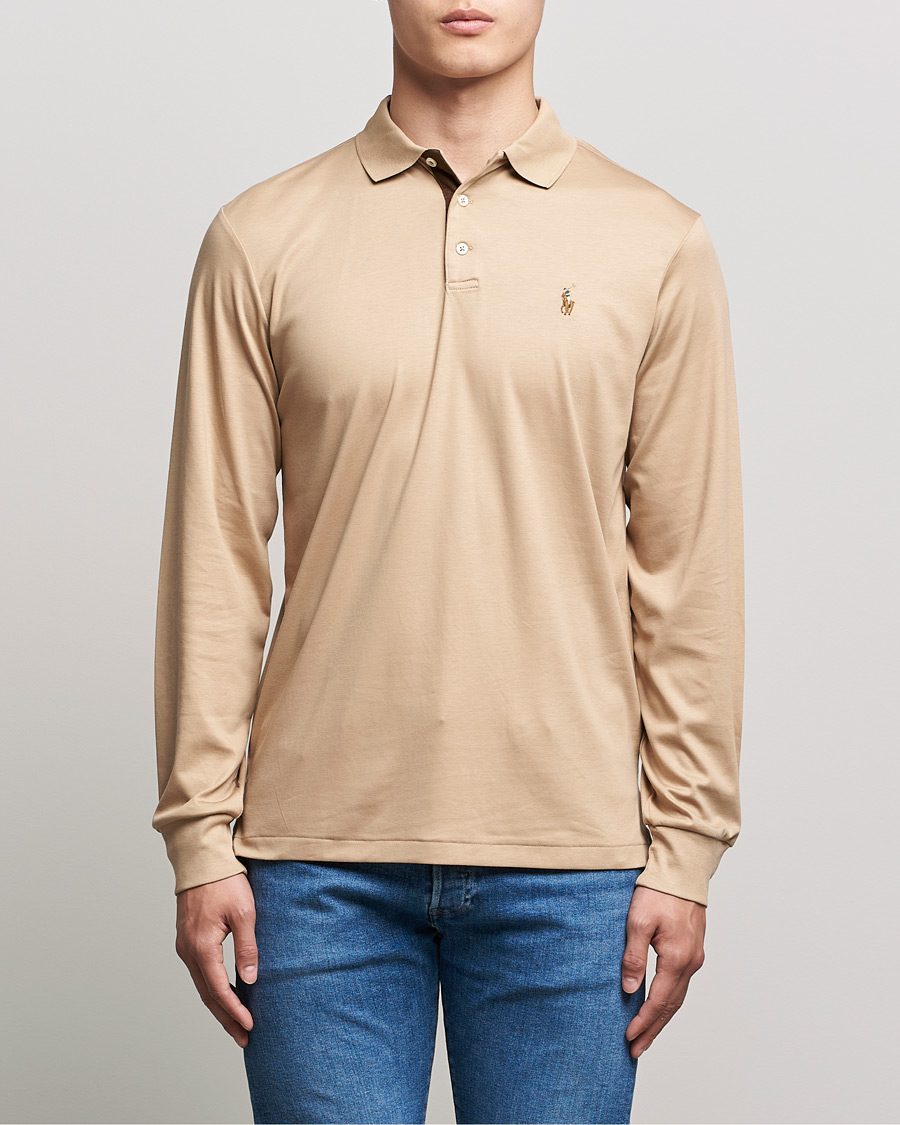 Hombres | Jerséis y prendas de punto | Polo Ralph Lauren | Luxury Pima Cotton Long Sleeve Polo Vintage Khaki