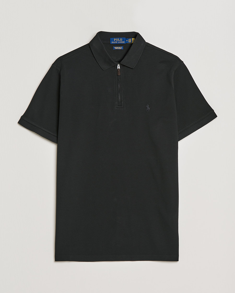 Hombres | Polos | Polo Ralph Lauren | Custom Slim Fit Half Zip Polo Black
