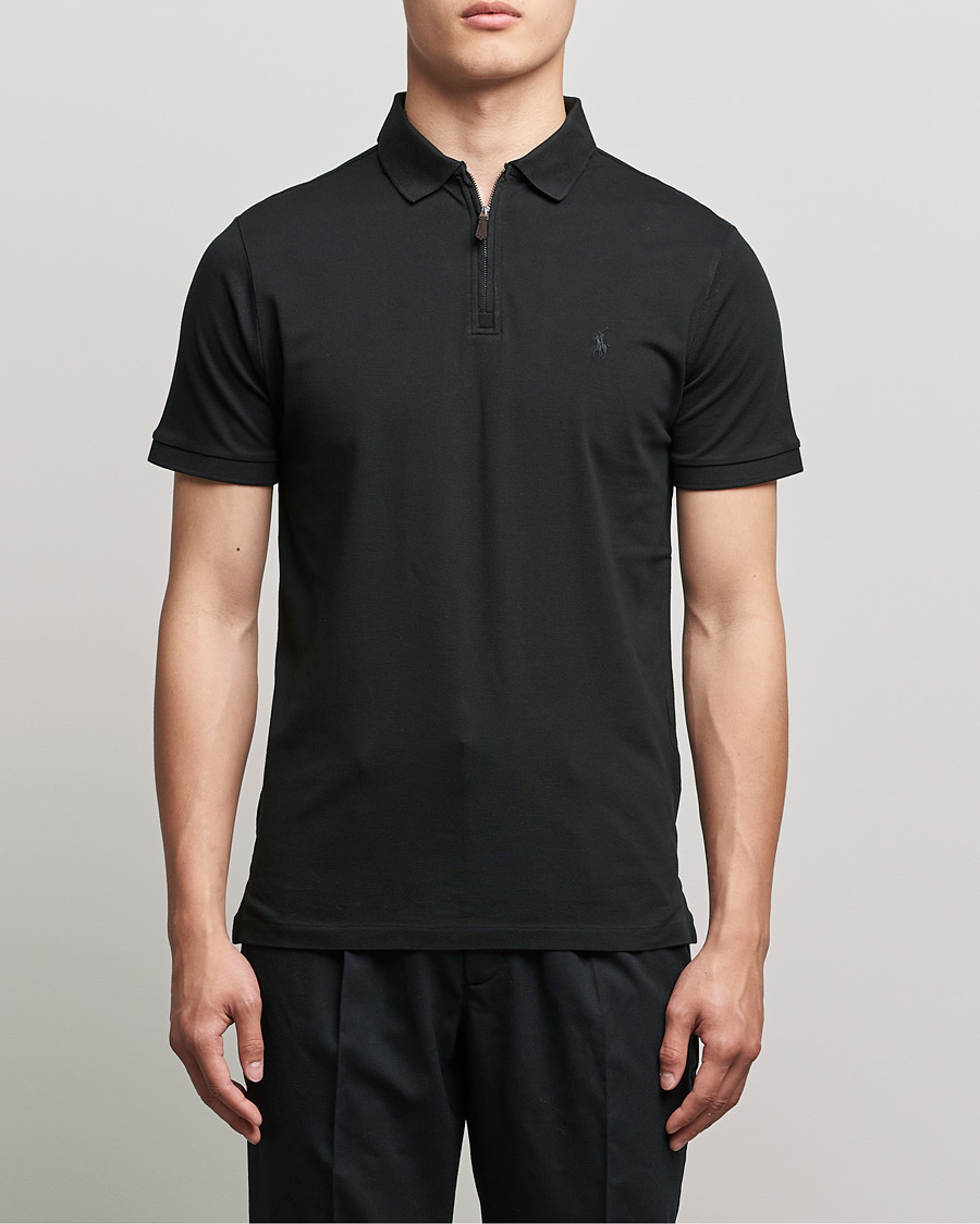Hombres | Polos | Polo Ralph Lauren | Custom Slim Fit Half Zip Polo Black