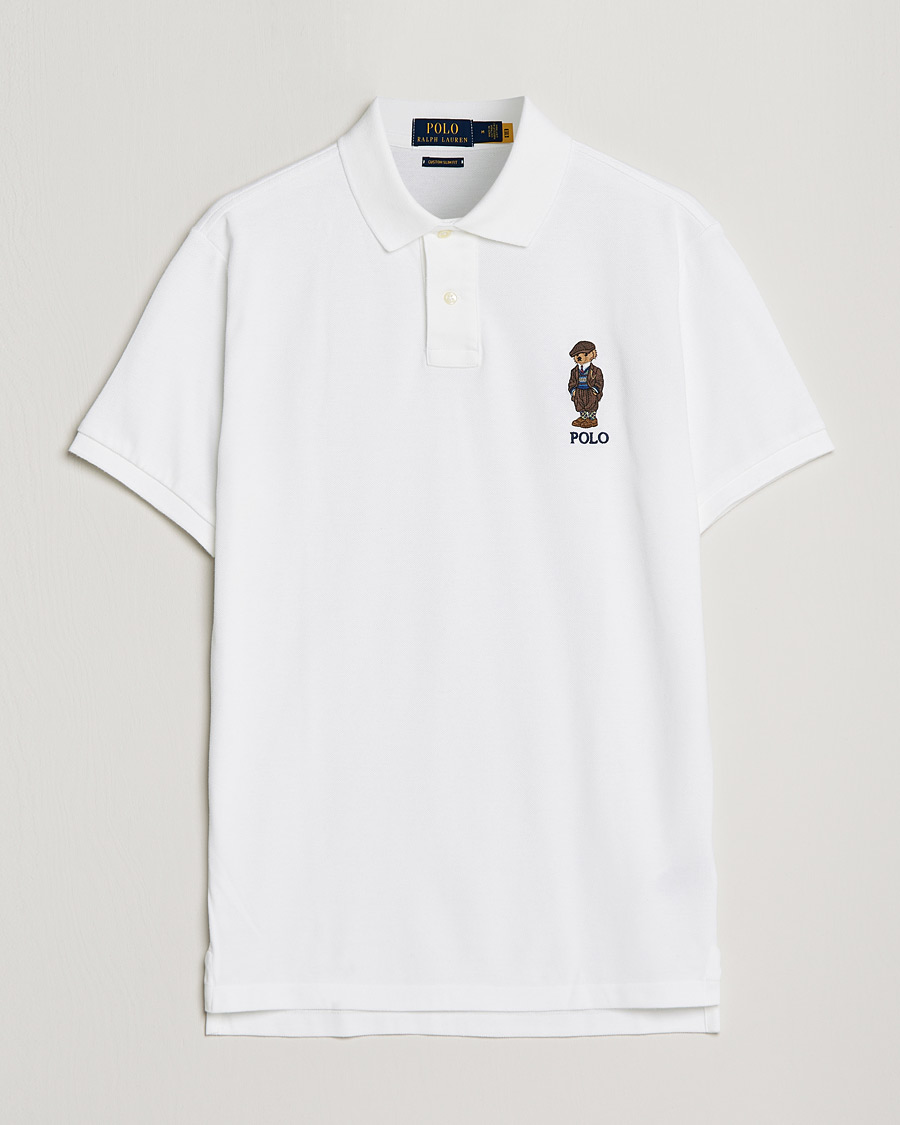 Hombres | Polos | Polo Ralph Lauren | Custom Slim Fit Denim Bear Polo White