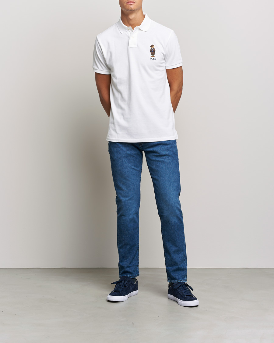 Hombres | Polos | Polo Ralph Lauren | Custom Slim Fit Denim Bear Polo White