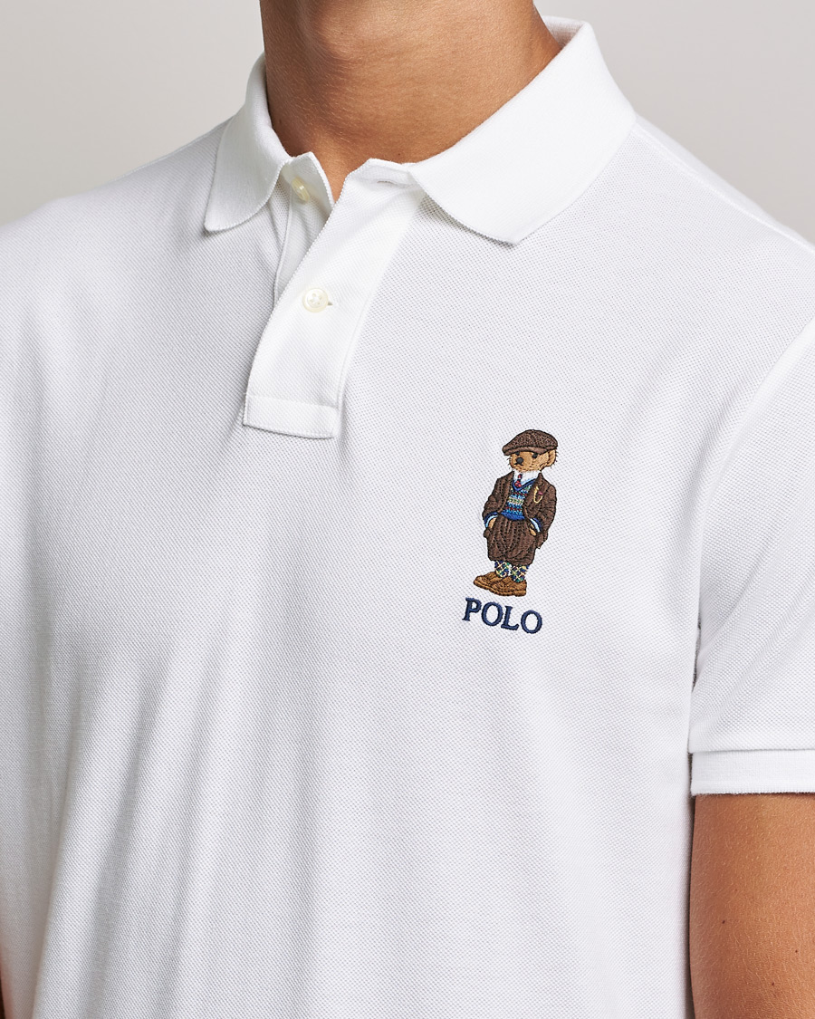 Hombres | Polos | Polo Ralph Lauren | Custom Slim Fit Denim Bear Polo White