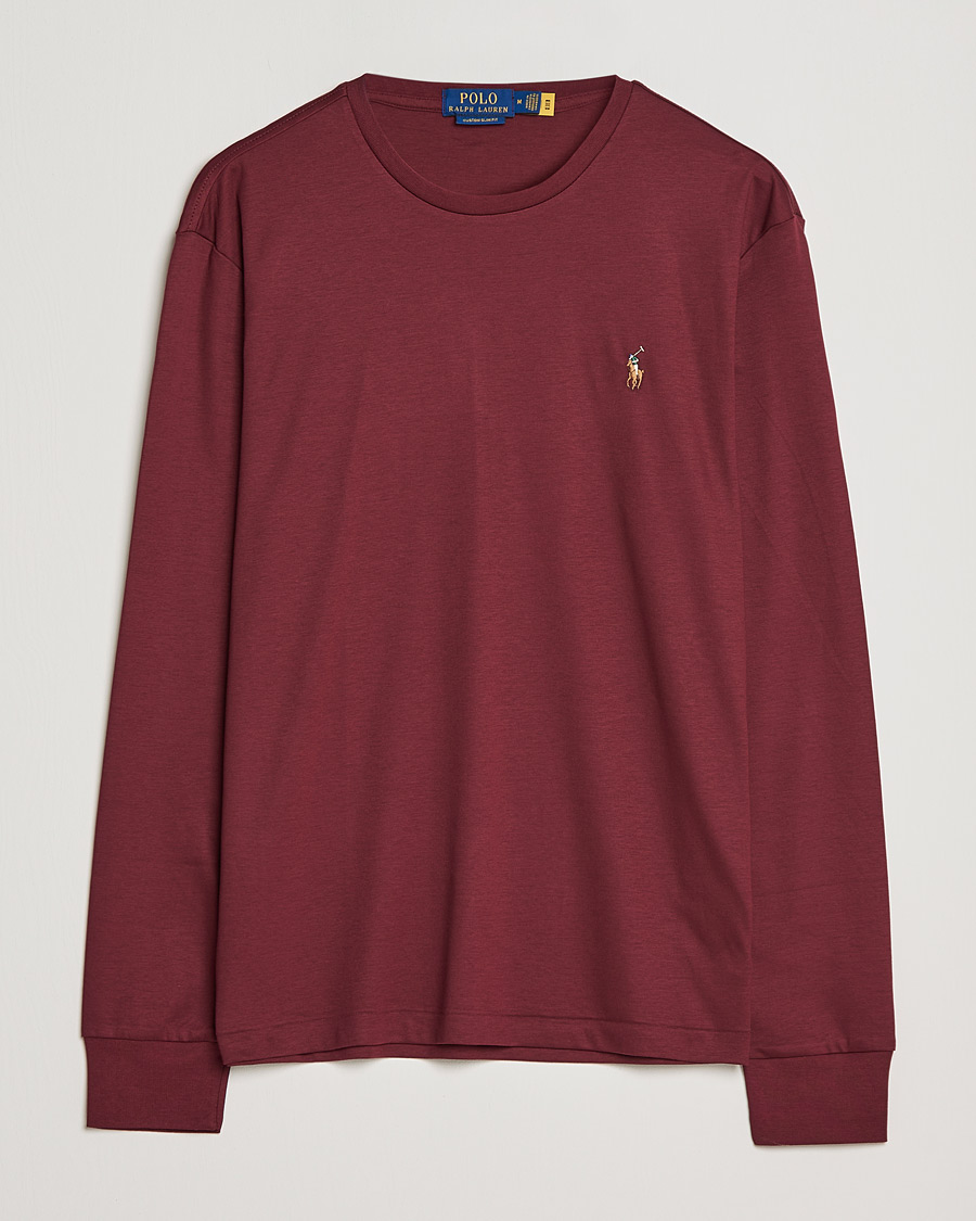 Hombres | Camisetas | Polo Ralph Lauren | Luxury Pima Cotton Long Sleeve Tee Classic Wine