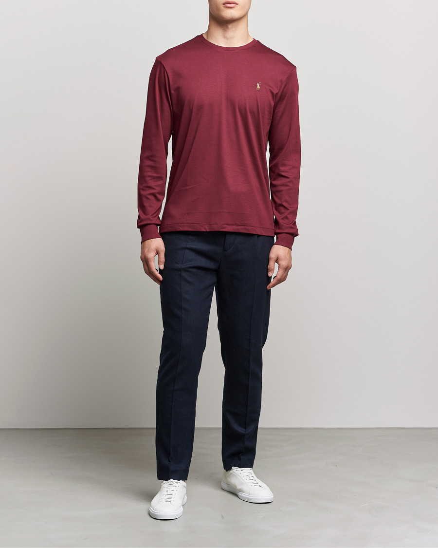 Hombres | Camisetas | Polo Ralph Lauren | Luxury Pima Cotton Long Sleeve Tee Classic Wine