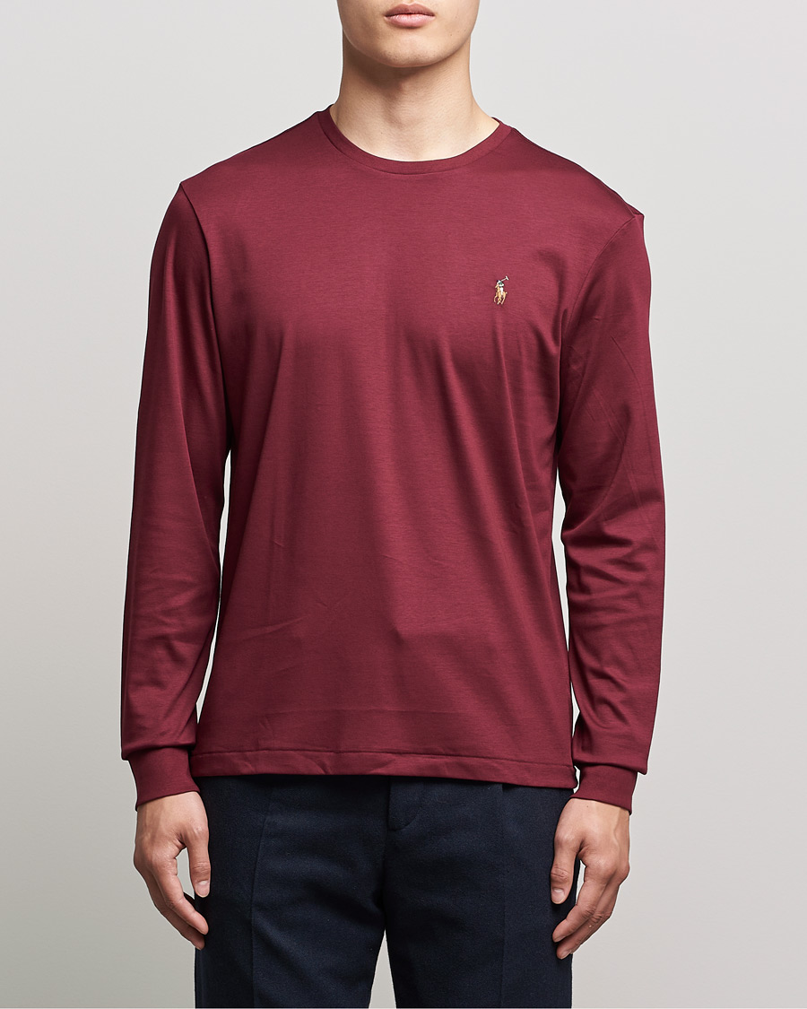 Hombres | Camisetas | Polo Ralph Lauren | Luxury Pima Cotton Long Sleeve Tee Classic Wine