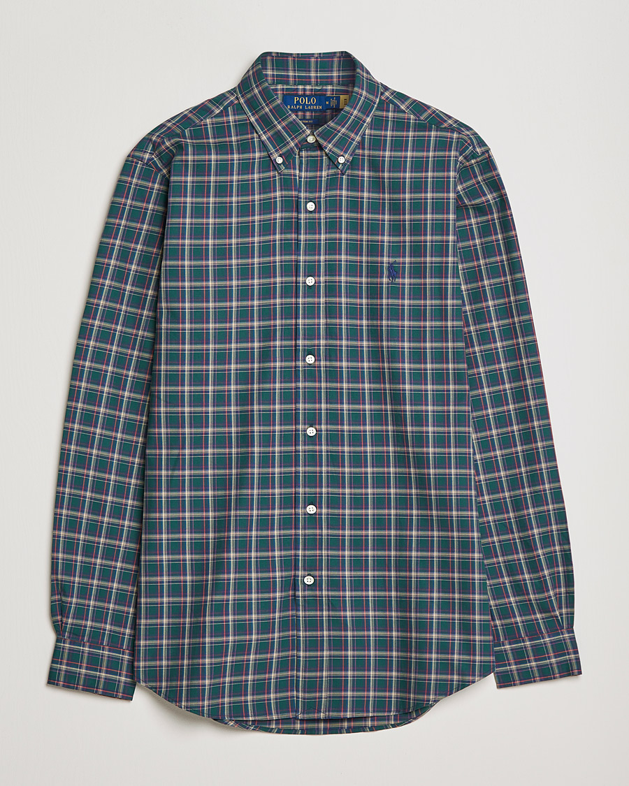 Hombres | Camisas | Polo Ralph Lauren | Custom Fit Twill Checked Shirt Green/Cream