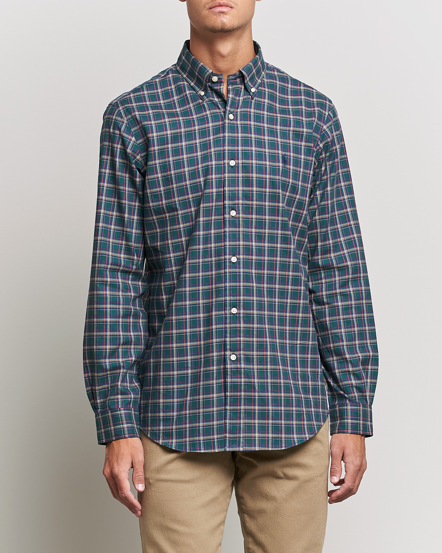 Hombres | Camisas | Polo Ralph Lauren | Custom Fit Twill Checked Shirt Green/Cream