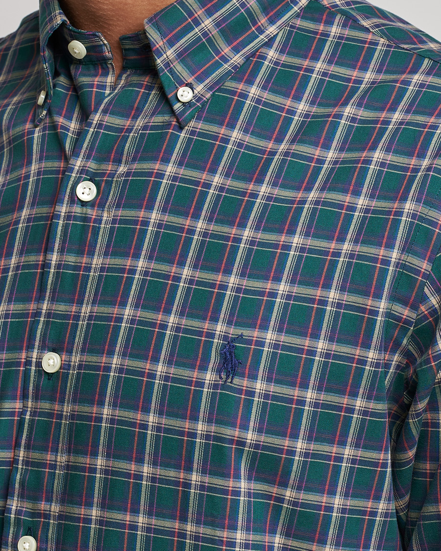 Hombres | Camisas | Polo Ralph Lauren | Custom Fit Twill Checked Shirt Green/Cream