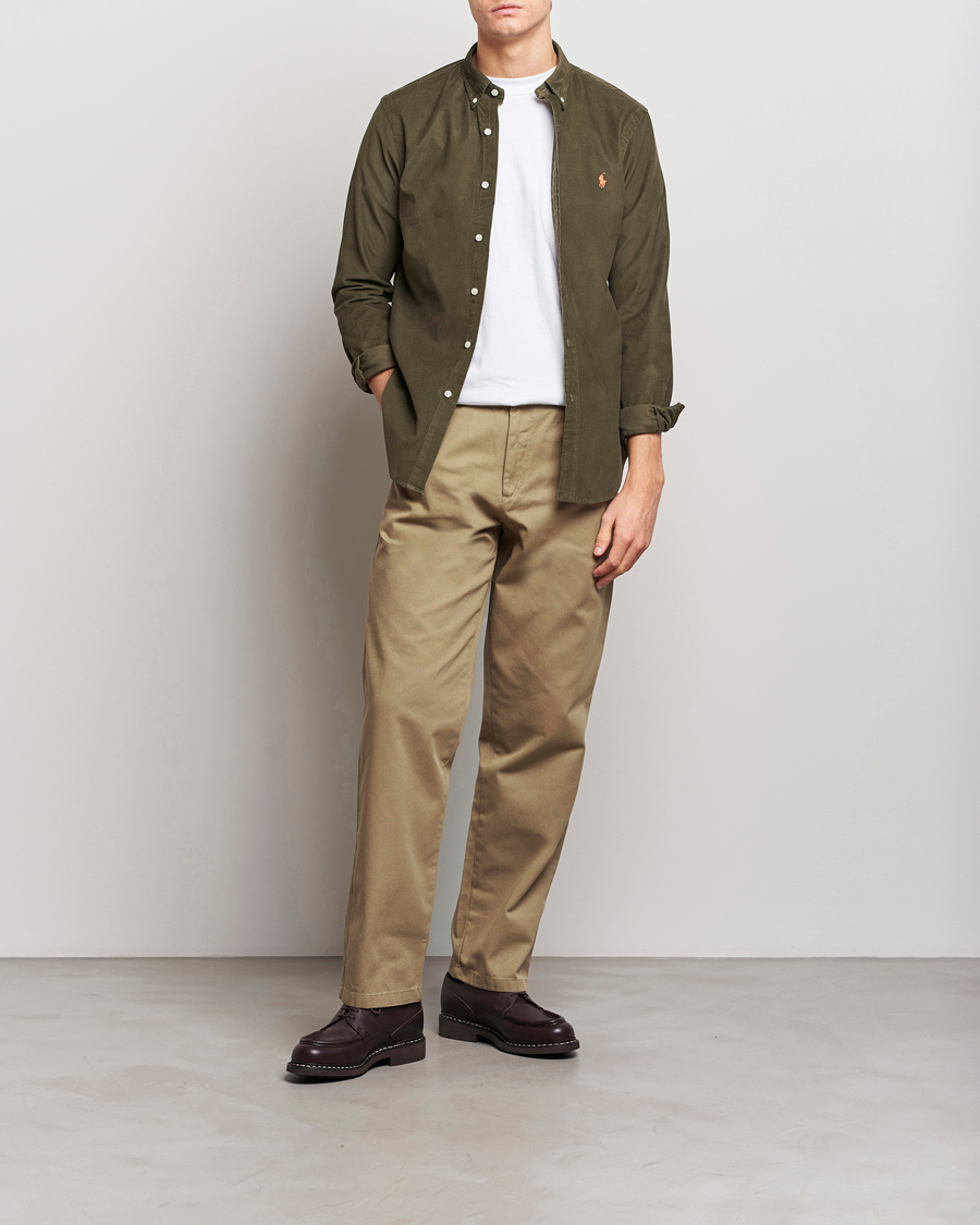 Hombres | Camisas | Polo Ralph Lauren | Slim Fit Corduroy Shirt Canopy Olive