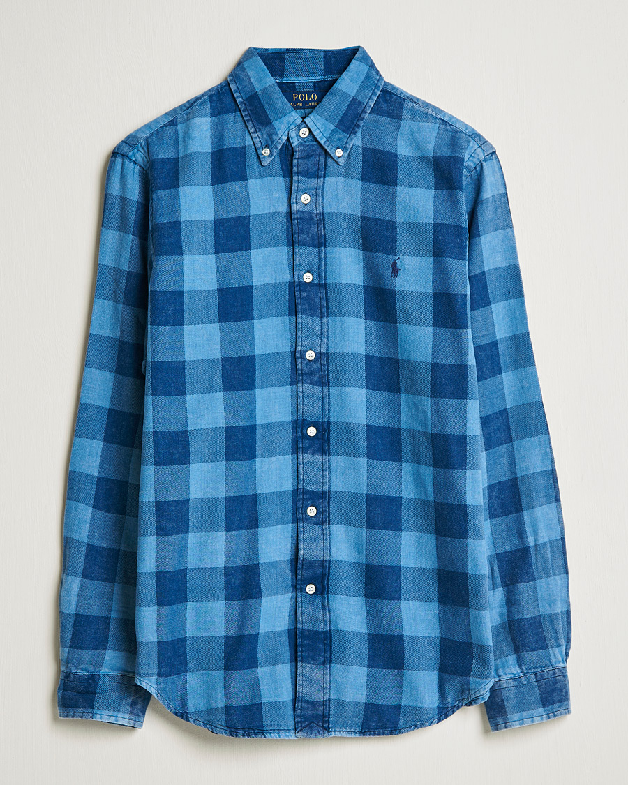 Hombres | Camisas | Polo Ralph Lauren | Custom Fit Double Faced Checked Shirt Blue/Black