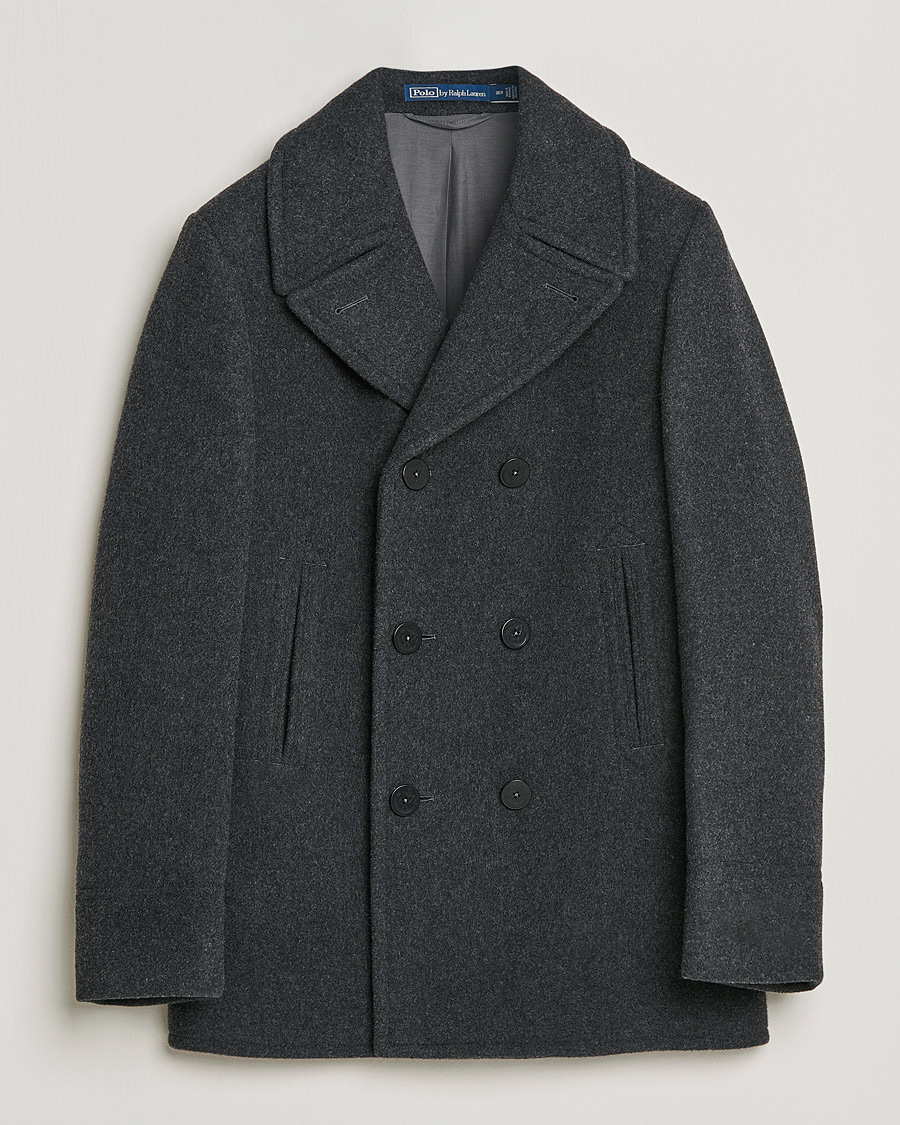 Hombres | Abrigos y chaquetas | Polo Ralph Lauren | Wool Melton Peacoat Navy Charcoal