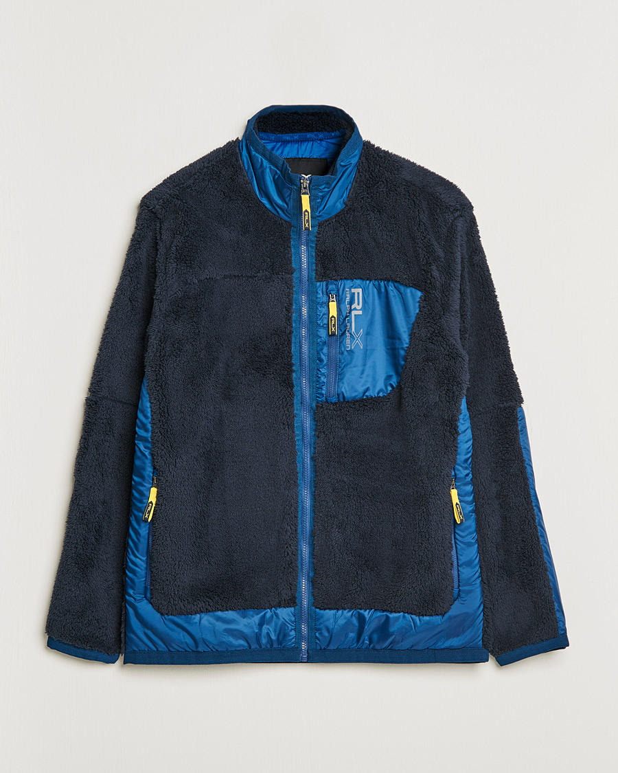 Hombres | Jerséis y prendas de punto | RLX Ralph Lauren | Hi-Pile Full Zip Sweater College Navy