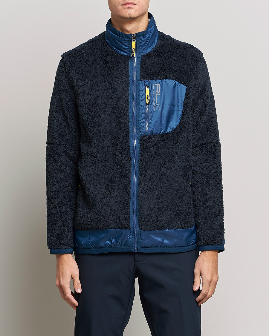 Hombres | Jerséis y prendas de punto | RLX Ralph Lauren | Hi-Pile Full Zip Sweater College Navy