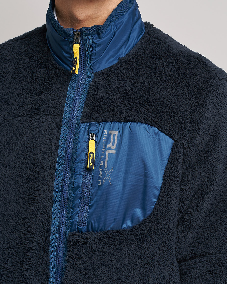 Hombres | Jerséis y prendas de punto | RLX Ralph Lauren | Hi-Pile Full Zip Sweater College Navy