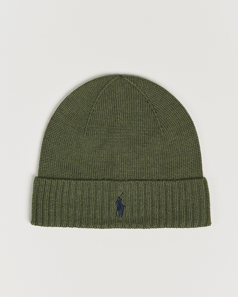 Hombres | Polo Ralph Lauren Merino Wool Beanie Army Olive Heather | Polo Ralph Lauren | Merino Wool Beanie Army Olive Heather