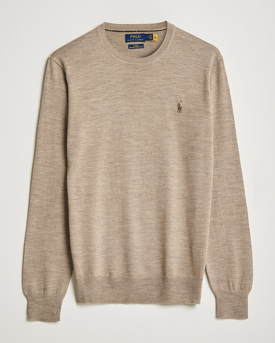 Hombres | Jerséis y prendas de punto | Polo Ralph Lauren | Merino Crew Neck Pullover Light Walnut Heather